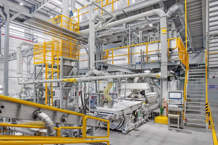 Interior of the processing plant